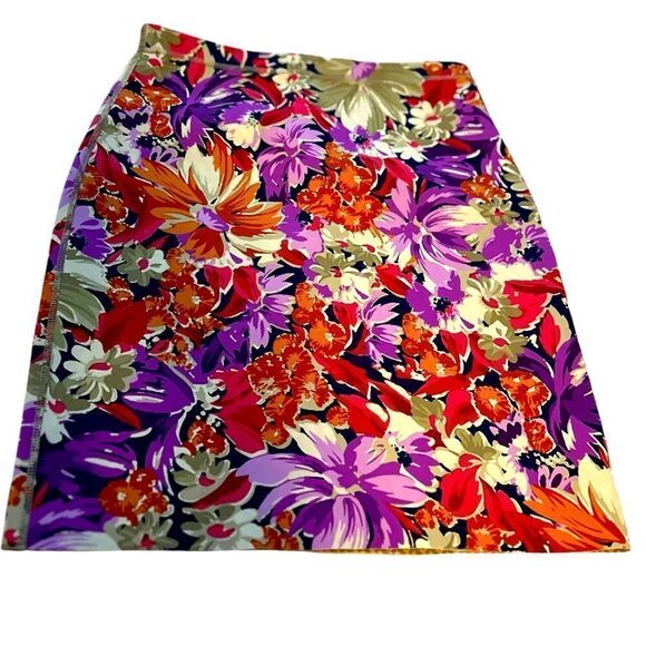 J. McLAUGHLIN Halle Palmer Floral Geo Reversible Skirt Size Small - Picture 2 of 8